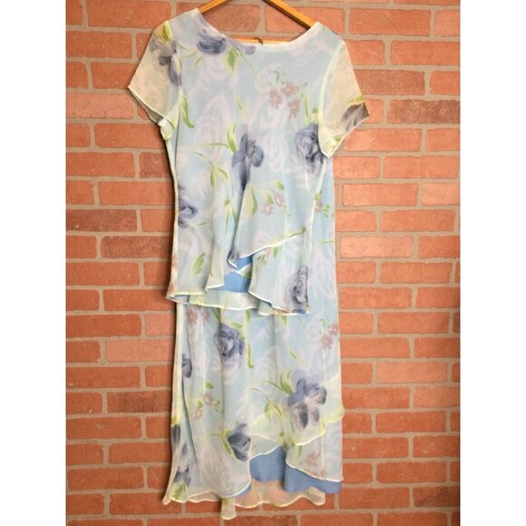 Periwinkle Womens Fairy Top & Skirt Set Floral Layered Sheer Size 12 - Picture 3 of 15